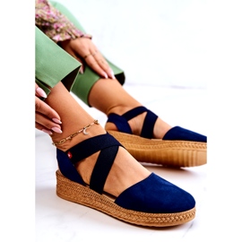 Dámské semišové espadrilky Big Star JJ276037 Navy Blue modrý 5