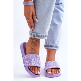 Dámské pantofle S Emotikony Violet Cosette fialová 2