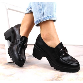 Vinceza 10921 černé mokasíny na sloupku a platformě černá 1