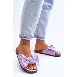Manšestrové korkové pantofle Purple Summertime fialová 1