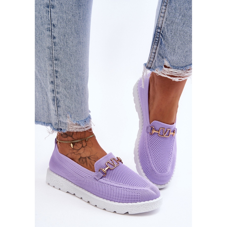 PM1 Alena Dámské nazouvací zdobené tenisky fialové fialová 2