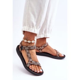 Dámské vzorované sportovní sandály Brown Ultimate hnědý 1