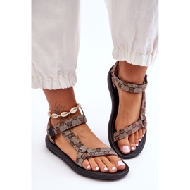 Dámské vzorované sportovní sandály Brown Ultimate hnědý 2