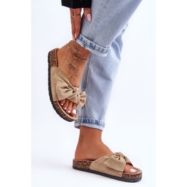 Pantofle Wendy světle béžová korková podrážka béžový 2