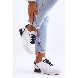 PM1 Kožená sportovní obuv Merida White a Navy s šněrováním na platformě bílý 1 PM1 Kožená sportovní obuv Merida White a Navy s šněrováním na platformě bílý 1
