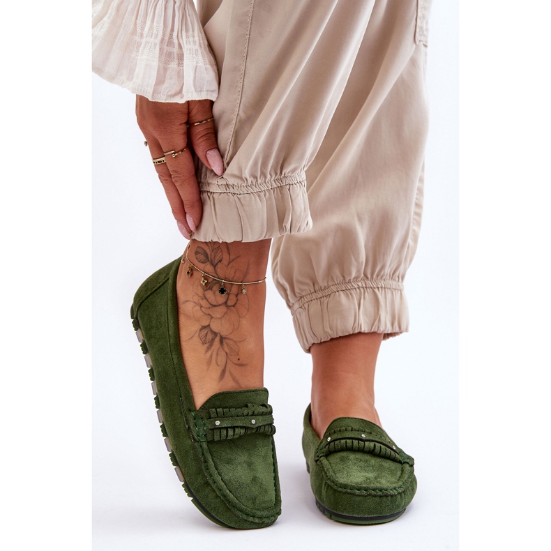 PG1 Dámské semišové mokasíny Green Clorie zelená 2 PG1 Dámské semišové mokasíny Green Clorie zelená 2