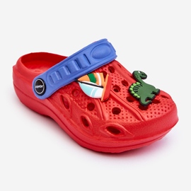 Dětské pěnové lehké pantofle Crocs Red Sweets červené 1