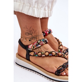 Pohodlné dámské sandály na klínu Black Jodie černá 2