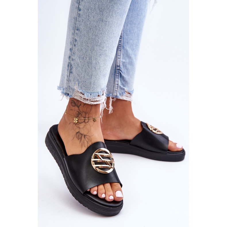 Dámské pantofle s ozdobou Black Secrets černá 2