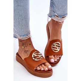 Dámské pantofle Camel Secrets zdobené hnědý 1