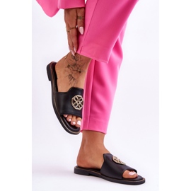 Dámské klasické sandály na plochém podpatku Black Larotte černá 2