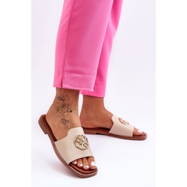 Dámské klasické sandály na plochém podpatku béžové Larotte béžový 2