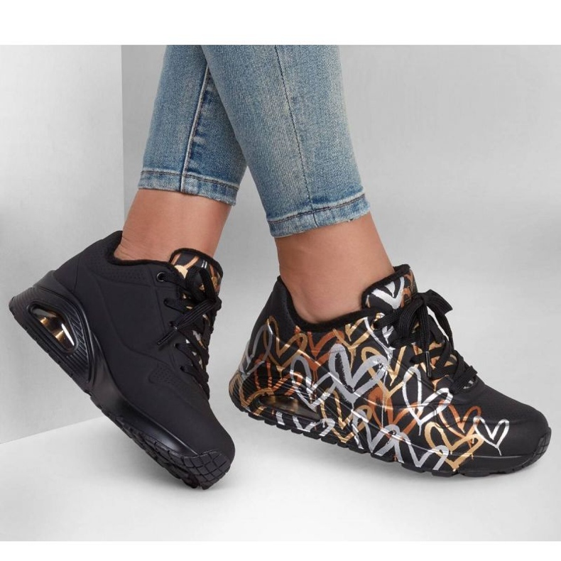 Boty Skechers Uno Metallic Love W 155523/BKGD černý 1