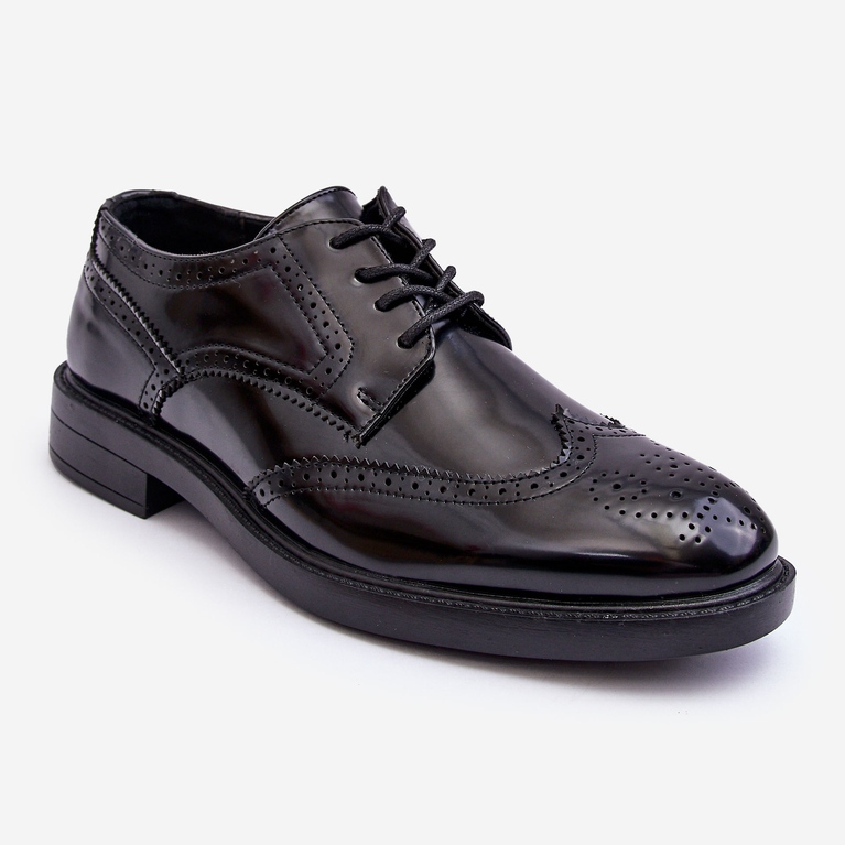 WD1 Pánské elegantní lakované boty černé Gustavo černý 1