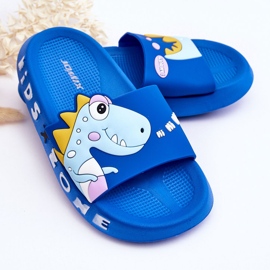WJ1 Dětské pěnové pantofle Dinosaur Blue Dario modrý 2