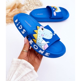 WJ1 Dětské pěnové pantofle Dinosaur Blue Dario modrý 3