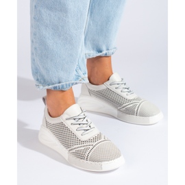 ARTIKER Lehké kožené tenisky šedá 2