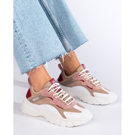 Dámské tenisky Big Star KK274055 béžový bílý růžový 1