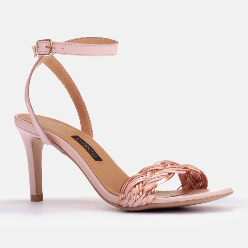 Marco Shoes Sandály s copánkovým páskem růžový 1