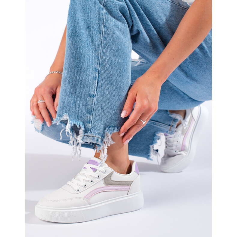 Pohodlné dámské sportovní boty Shelovet bílý fialový růžový šedá 2