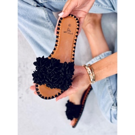 Pantofle Prima Black Flower černý 1