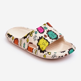 WJ1 Dětské lehké pěnové pantofle Lion Motiv Béžová Esther béžový 1 WJ1 Dětské lehké pěnové pantofle Lion Motiv Béžová Esther béžový 1