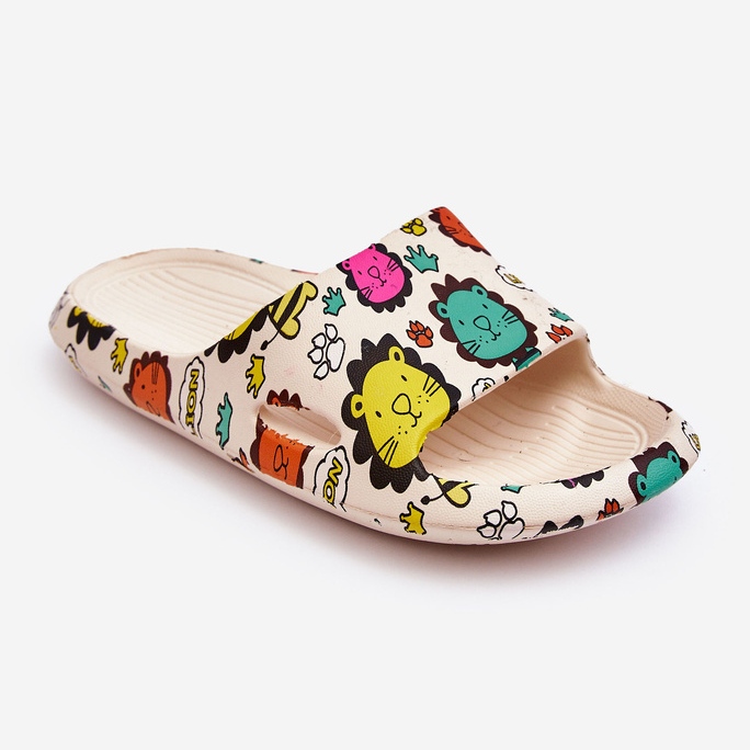 WJ1 Dětské lehké pěnové pantofle Lion Motiv Béžová Esther béžový 1 WJ1 Dětské lehké pěnové pantofle Lion Motiv Béžová Esther béžový 1