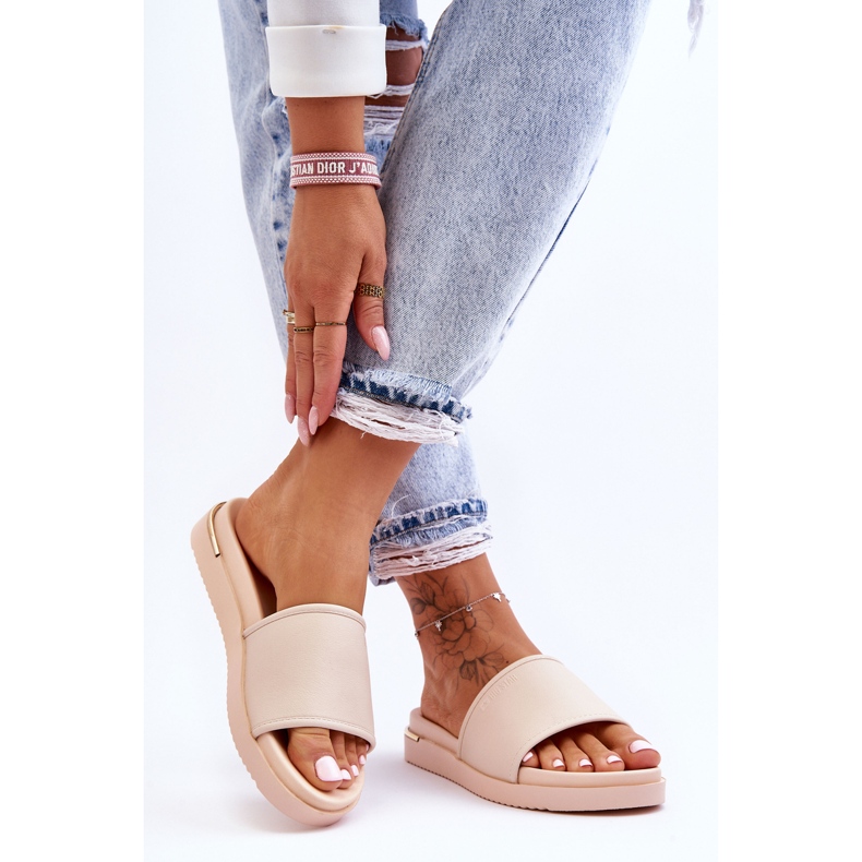 Dámské pantofle na platformě Big Star LL274933 Béžové béžový 1