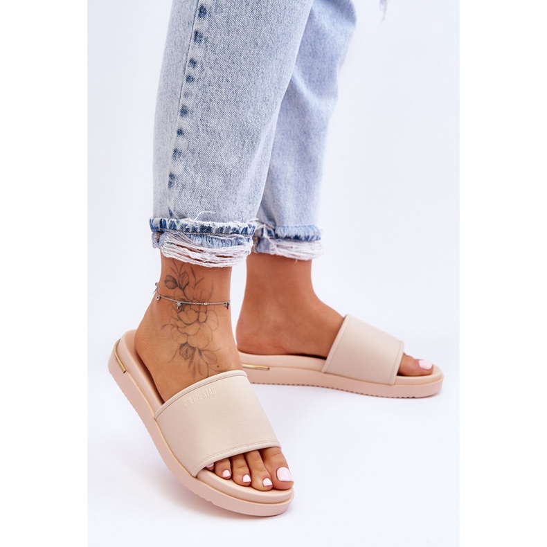 Dámské pantofle na platformě Big Star LL274933 Béžové béžový 2