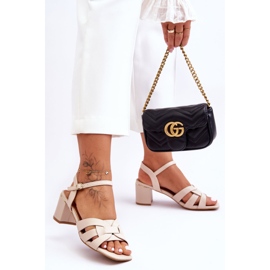 Klasické sandály béžové Misty vysoké podpatky béžový 1