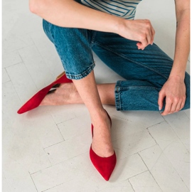 Marco Shoes Balerínky s podpatkem červený 1
