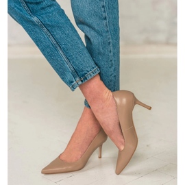 Marco Shoes Podpatky z kůže Nappa béžový 2