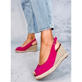 Nevil Fuchsia espadrilky s otevřenou špičkou růžový 1
