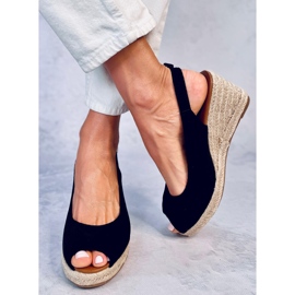 Nevil Black espadrilky s otevřenou špičkou černý 1