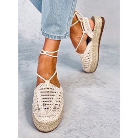 Dámské krajkové espadrilky Yaweh Beige béžový 2