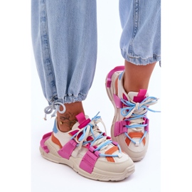 PS1 Dámská módní šněrovací sportovní obuv Béžovo-růžová Chillout! béžový 1