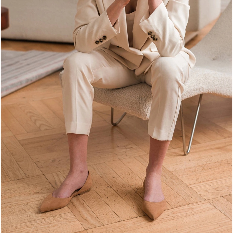 Marco Shoes Balerínky s podpatkem hnědý 1