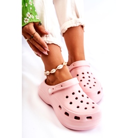 Dámské pěnové pantofle Crocs Pink Coline růžový 4