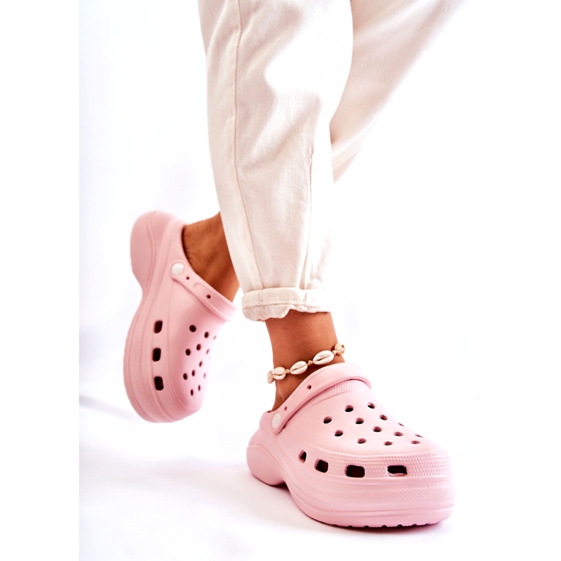 Dámské pěnové pantofle Crocs Pink Coline růžový 2