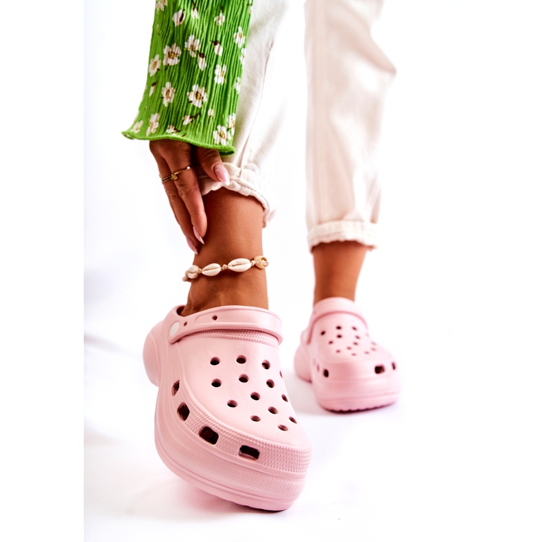 Dámské pěnové pantofle Crocs Pink Coline růžový 1