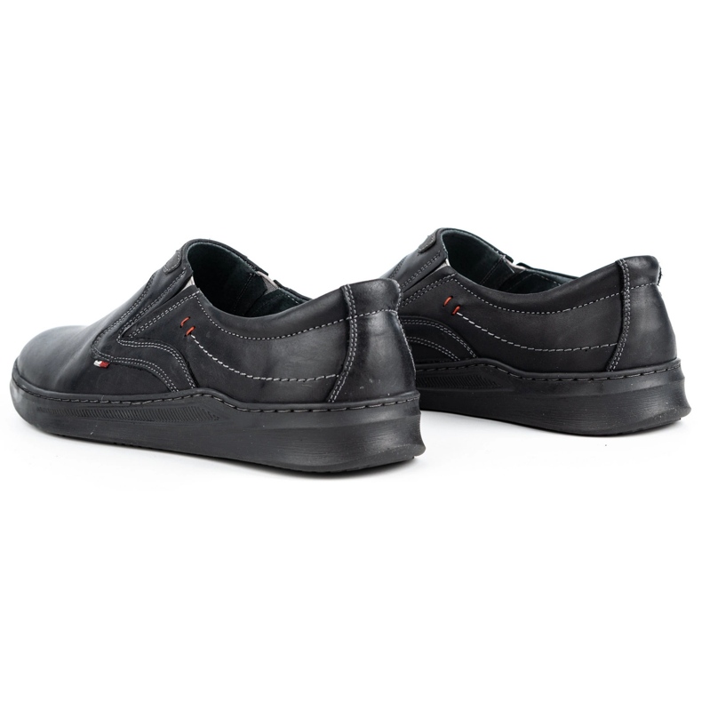 Olivier Pánské kožené ležérní slip-on boty 284GT, černé černý 4