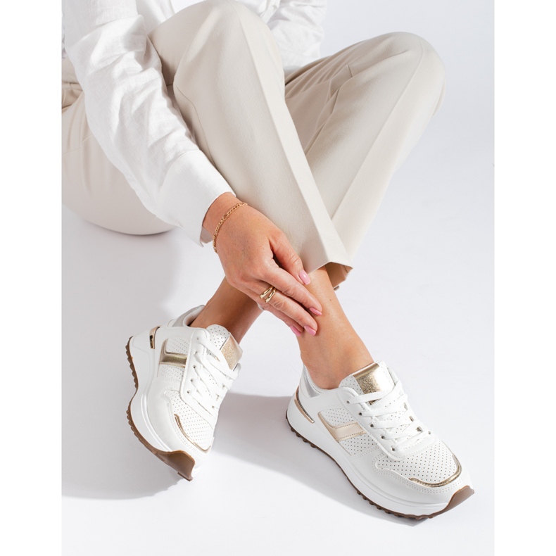 Bílé tenisky na platformě Shelovet bílý 1