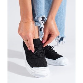 Dámské textilní černé tenisky Shelovet černá 1