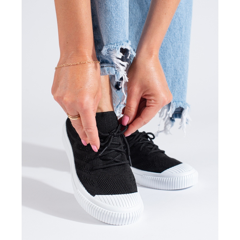 Dámské textilní černé tenisky Shelovet černá 1