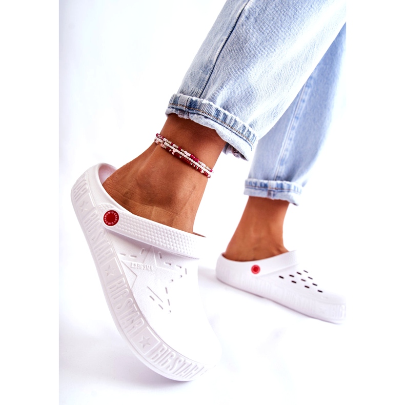 Dámské lehké pantofle Kroks Big Star II275003 Bílé bílý 4