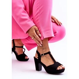 Černé semišové sandály Felicia na vysokém podpatku černá 2