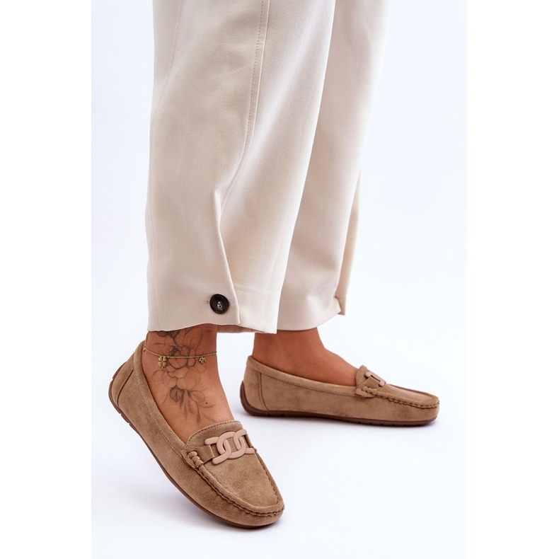Dámské módní semišové mokasíny Brown Rabell hnědý 1