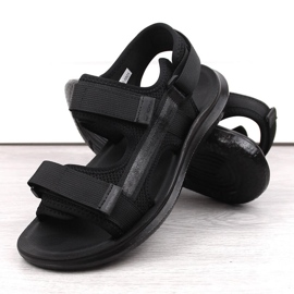 Černé pánské sportovní sandály na suchý zip News 23MN02-5801 černá 2
