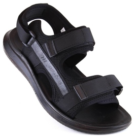 Černé pánské sportovní sandály na suchý zip News 23MN02-5801 černá 1