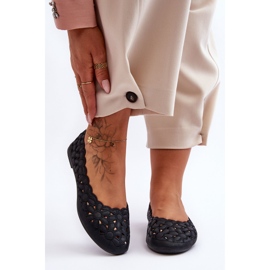 PE1 Dámské prolamované baleríny Black Visionary černý 2